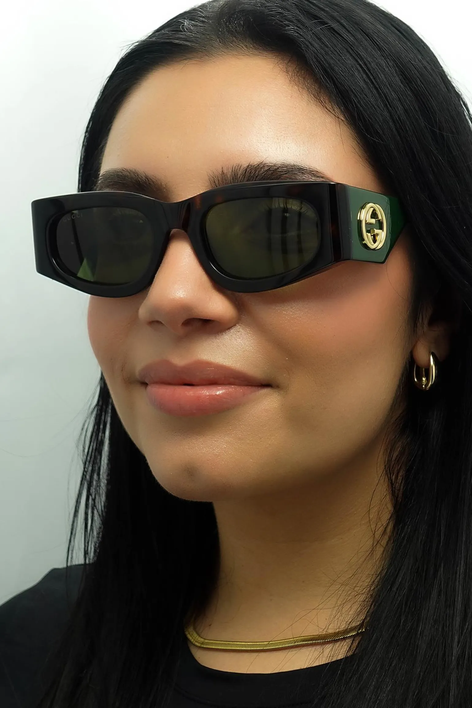 Gucci Sunglasses GG1664S 002 Havana with Green and Red Green