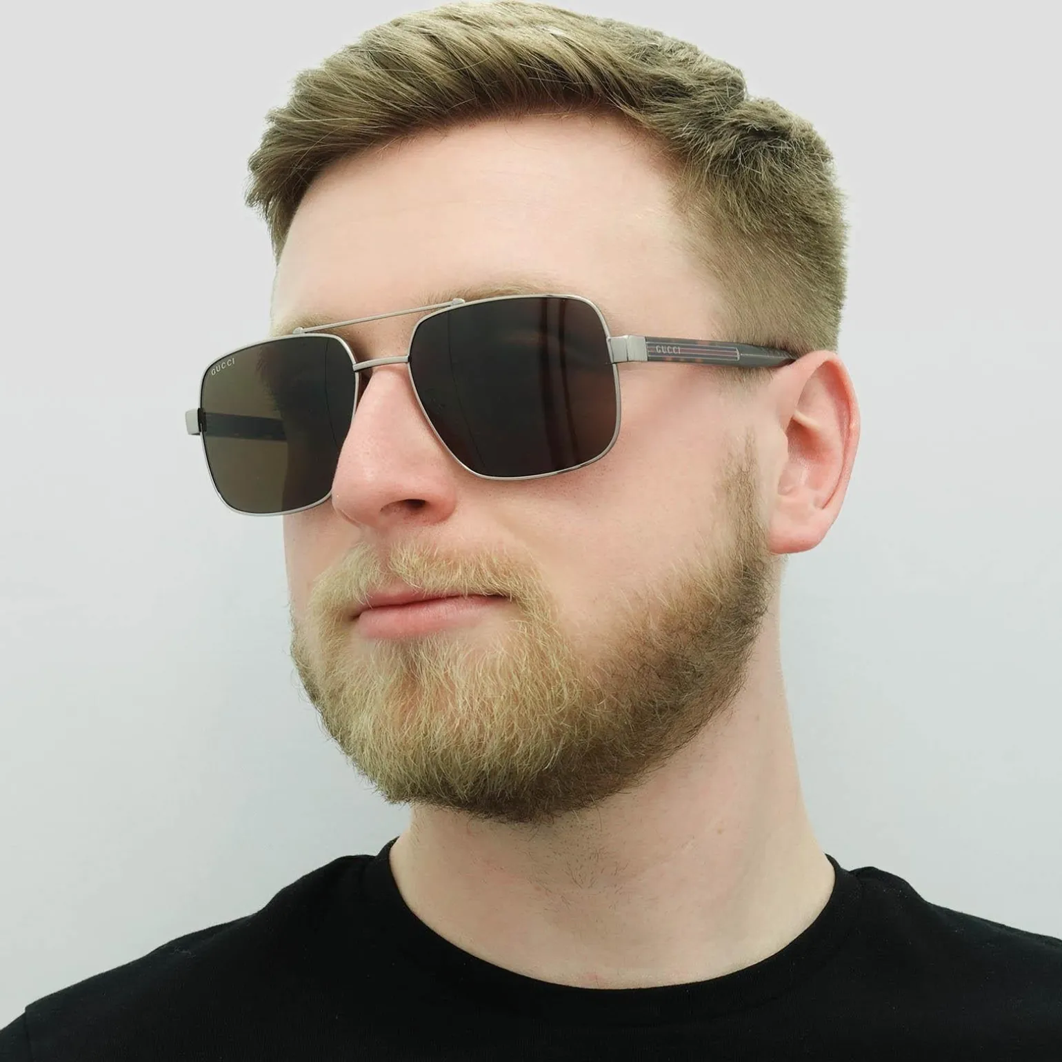Gucci Sunglasses GG0529S 002 Ruthenium Havana Brown