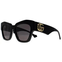 Gucci Sunglasses GG1422S 001 Shiny Black Grey