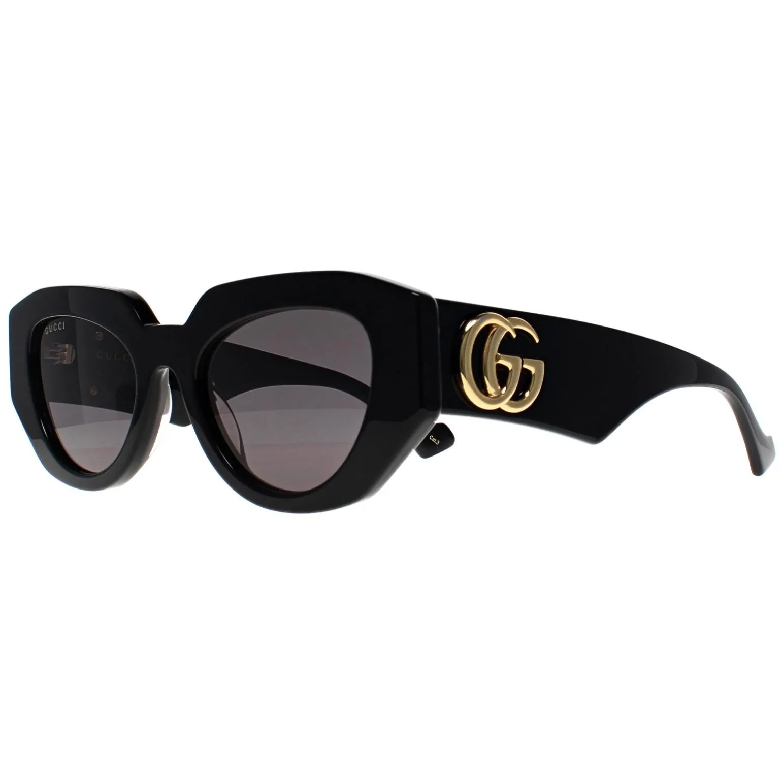 Gucci Sunglasses GG1421S 001 Shiny Black Grey