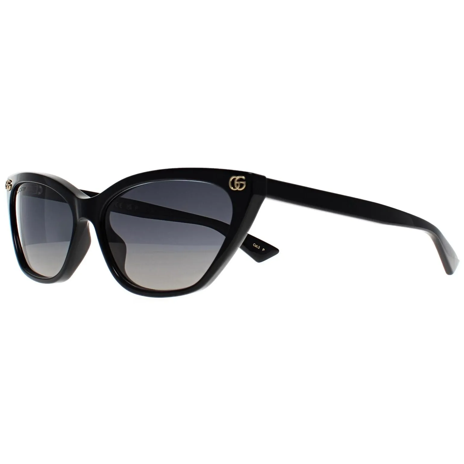 Gucci Sunglasses GG1815S 005 Shiny Black Grey Gradient Polarized