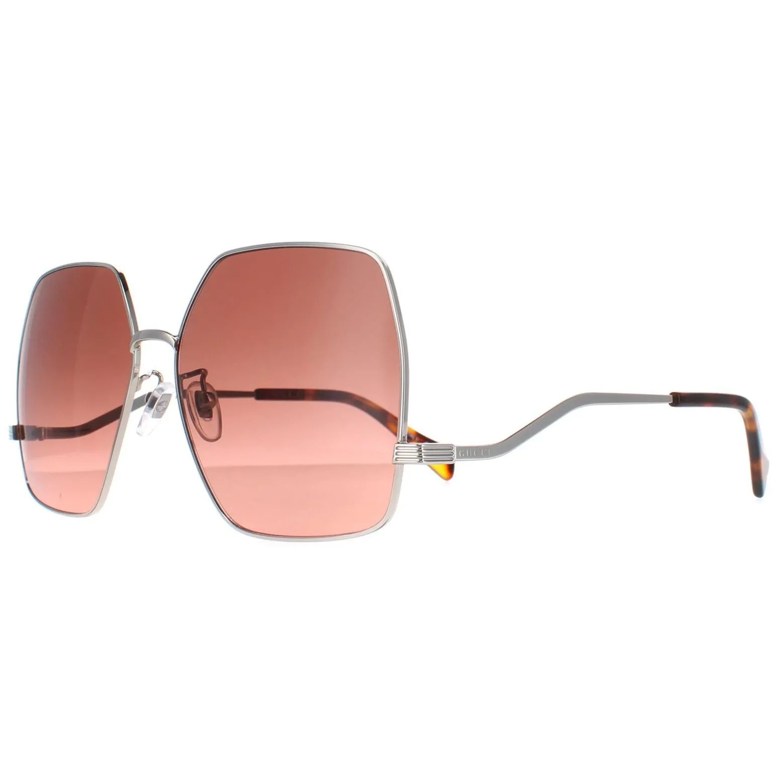 Gucci Sunglasses GG1005S 004 Silver Brown Gradient