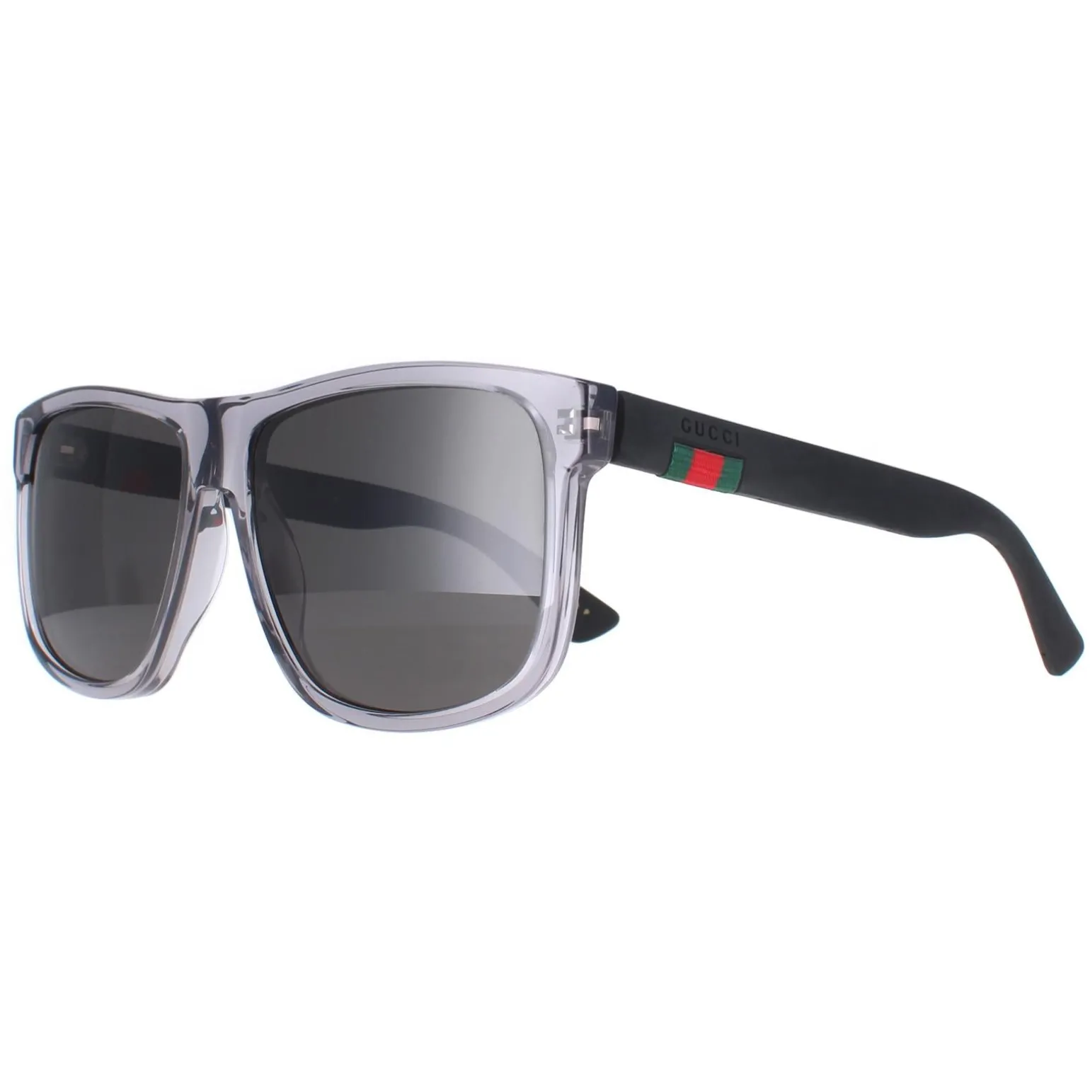 Gucci Sunglasses GG0010S 004 Transparent Grey and Black Grey Polarized