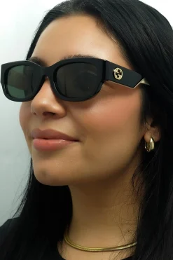 Gucci Sunglasses GG1667SK 001 Black with Ivory Grey