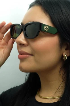 Gucci Sunglasses GG1667SK 002 Havana with Green and Red Green