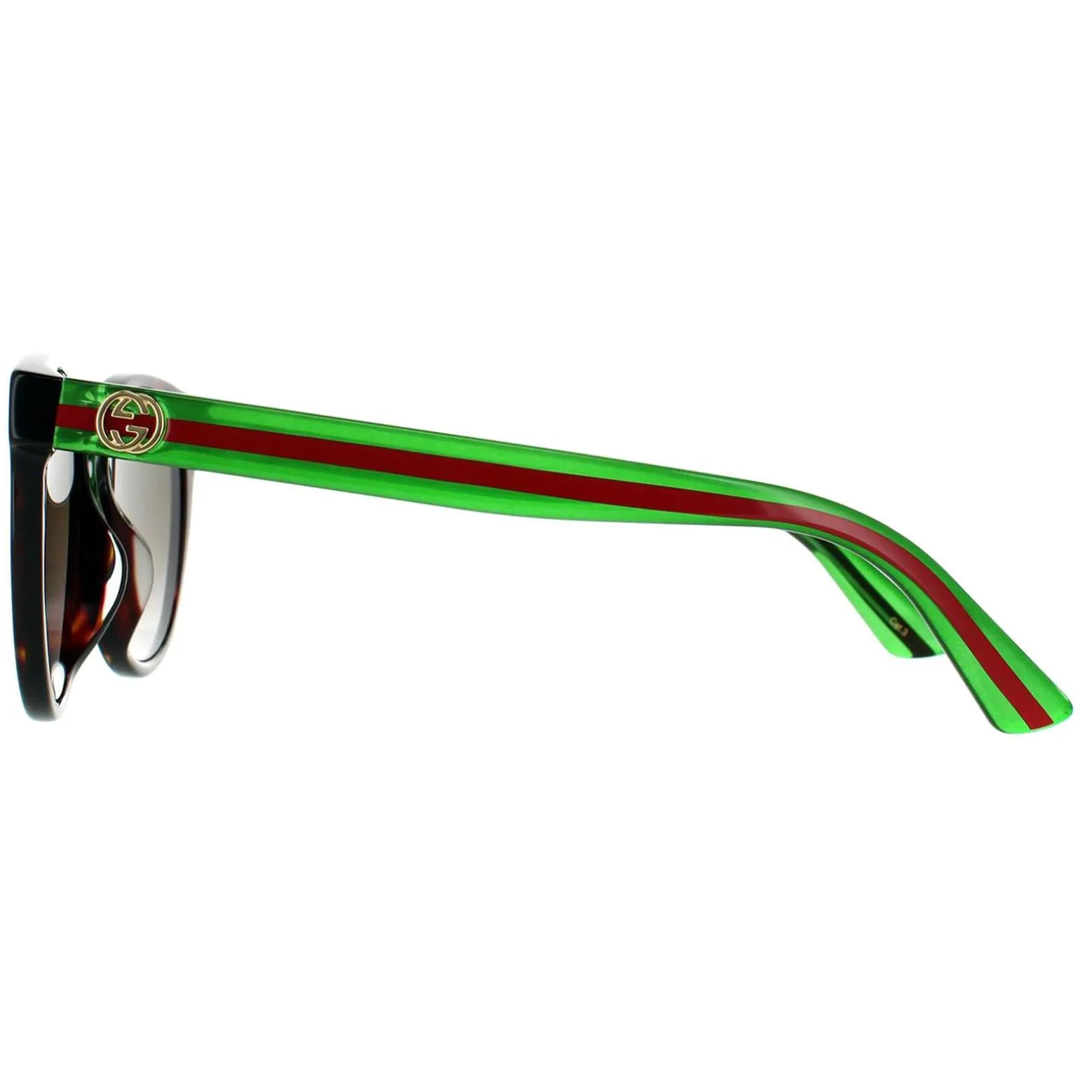 Gucci Sunglasses GG0702SKN 003 Havana With Green and Red Brown Gradien