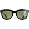 Gucci Sunglasses GG0001SN 002 Black and Green With Red Stripe Green