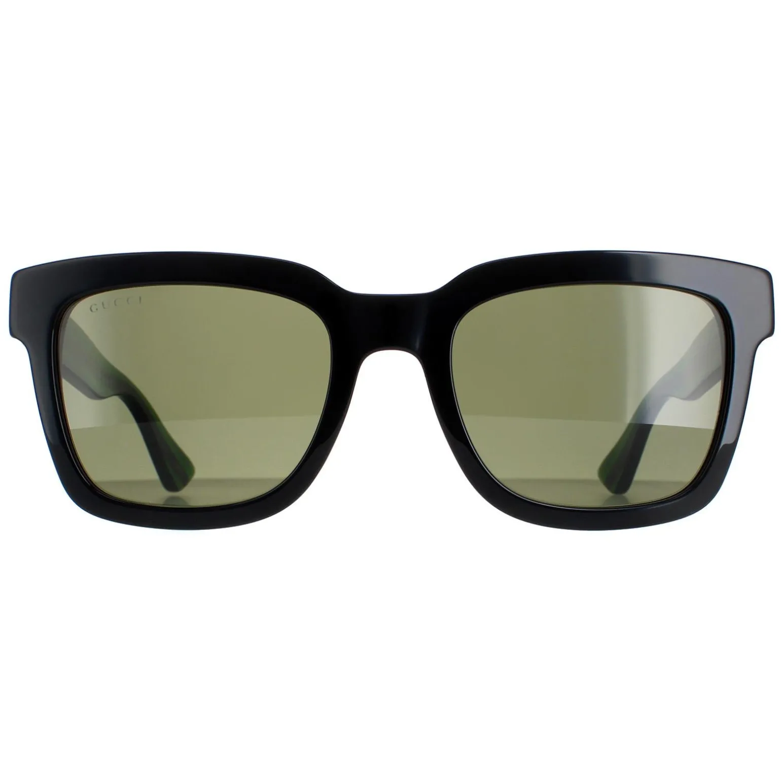 Gucci Sunglasses GG0001SN 002 Black and Green With Red Stripe Green