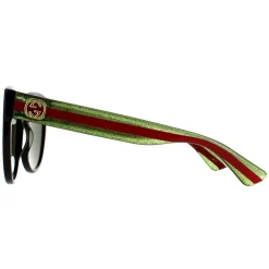 Gucci Sunglasses GG0035SN 002 Black With Green and Red Glitter Green