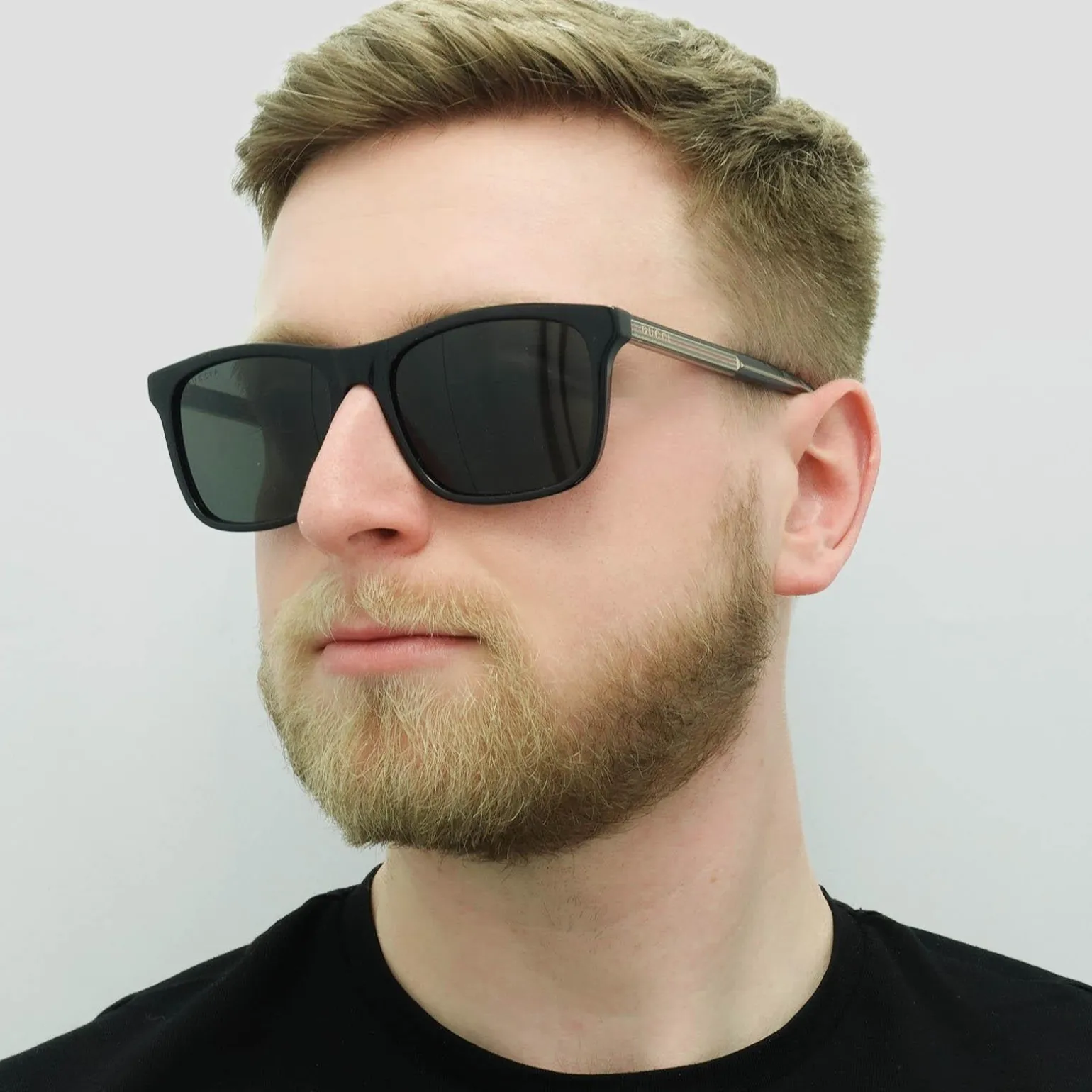 Gucci Sunglasses GG0381SN 007 Black Grey Polarized