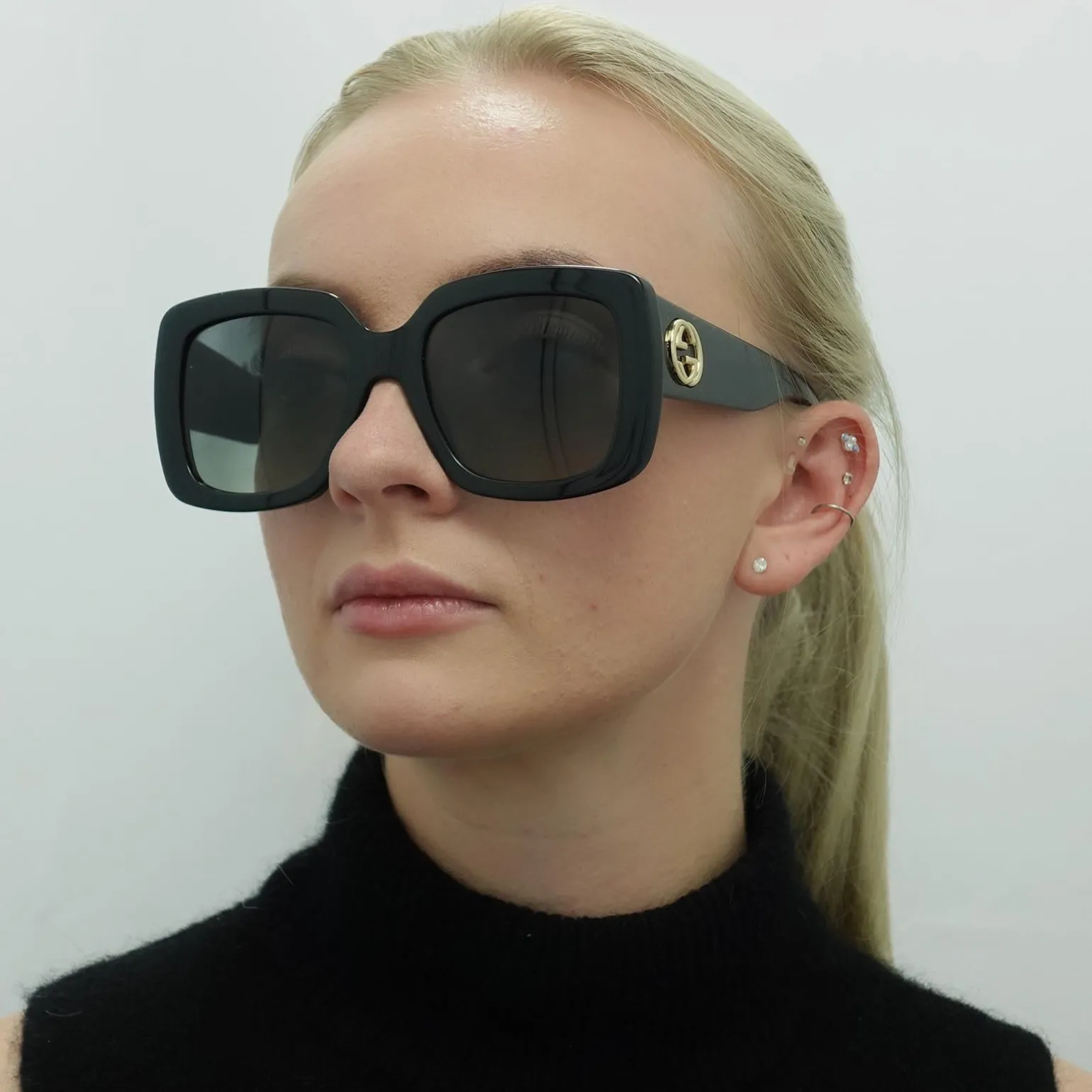 Gucci Sunglasses GG0141SN 001 Black Grey Gradient
