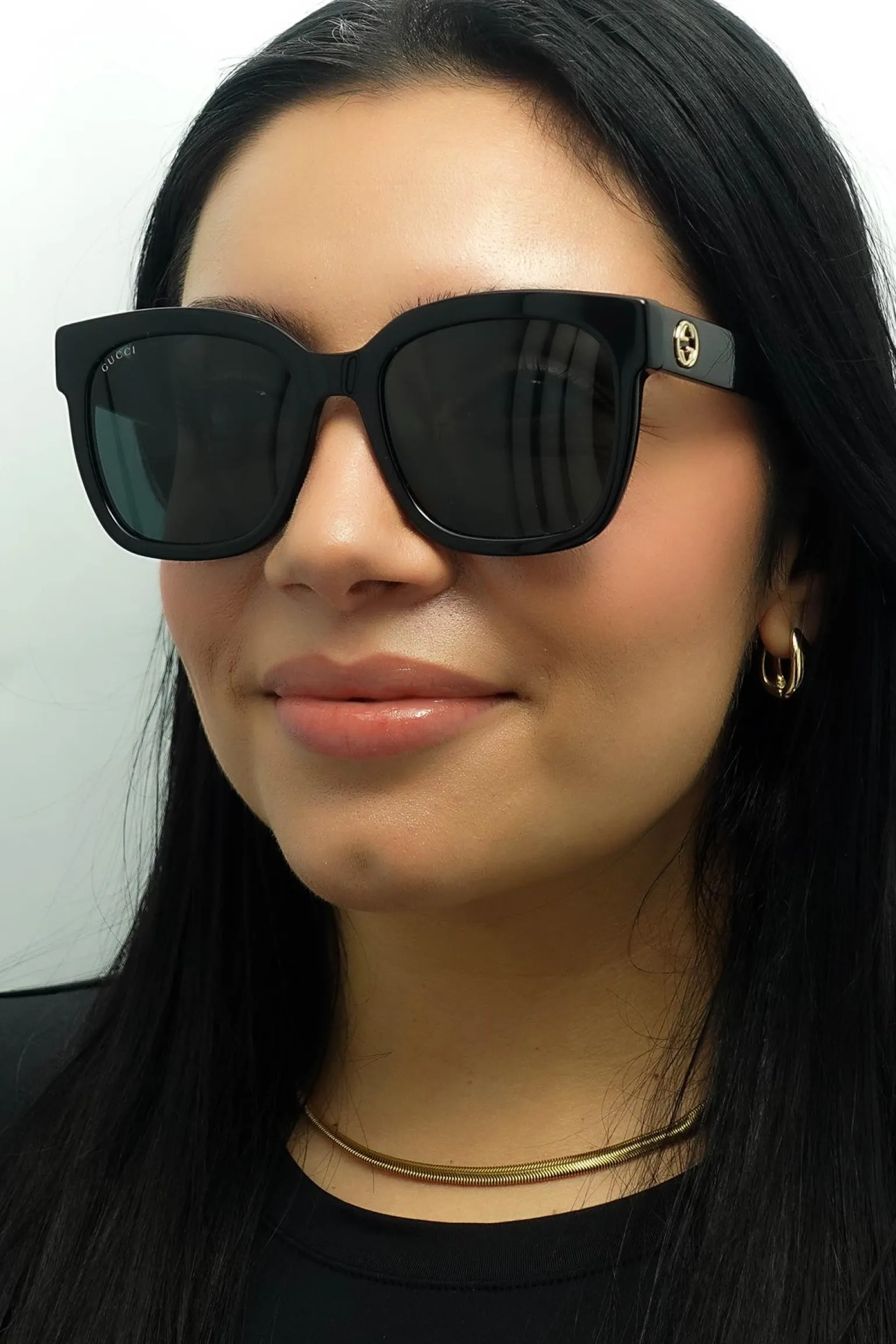 Gucci Sunglasses GG0034SN 001 Black Grey