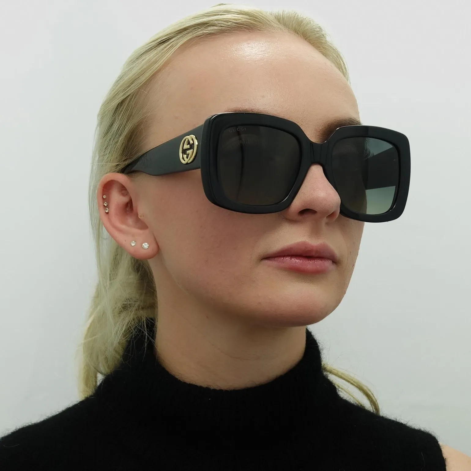Gucci Sunglasses GG0141SN 001 Black Grey Gradient