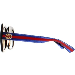 Gucci Sunglasses GG0036SN 004 Havana Glitter Blue and Red Brown Gradie