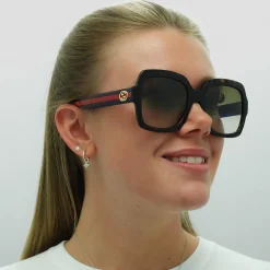 Gucci Sunglasses GG0036SN 004 Havana Glitter Blue and Red Brown Gradie