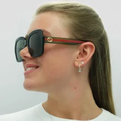 Gucci Sunglasses GG0036SN Black Green Glitter and Red Green