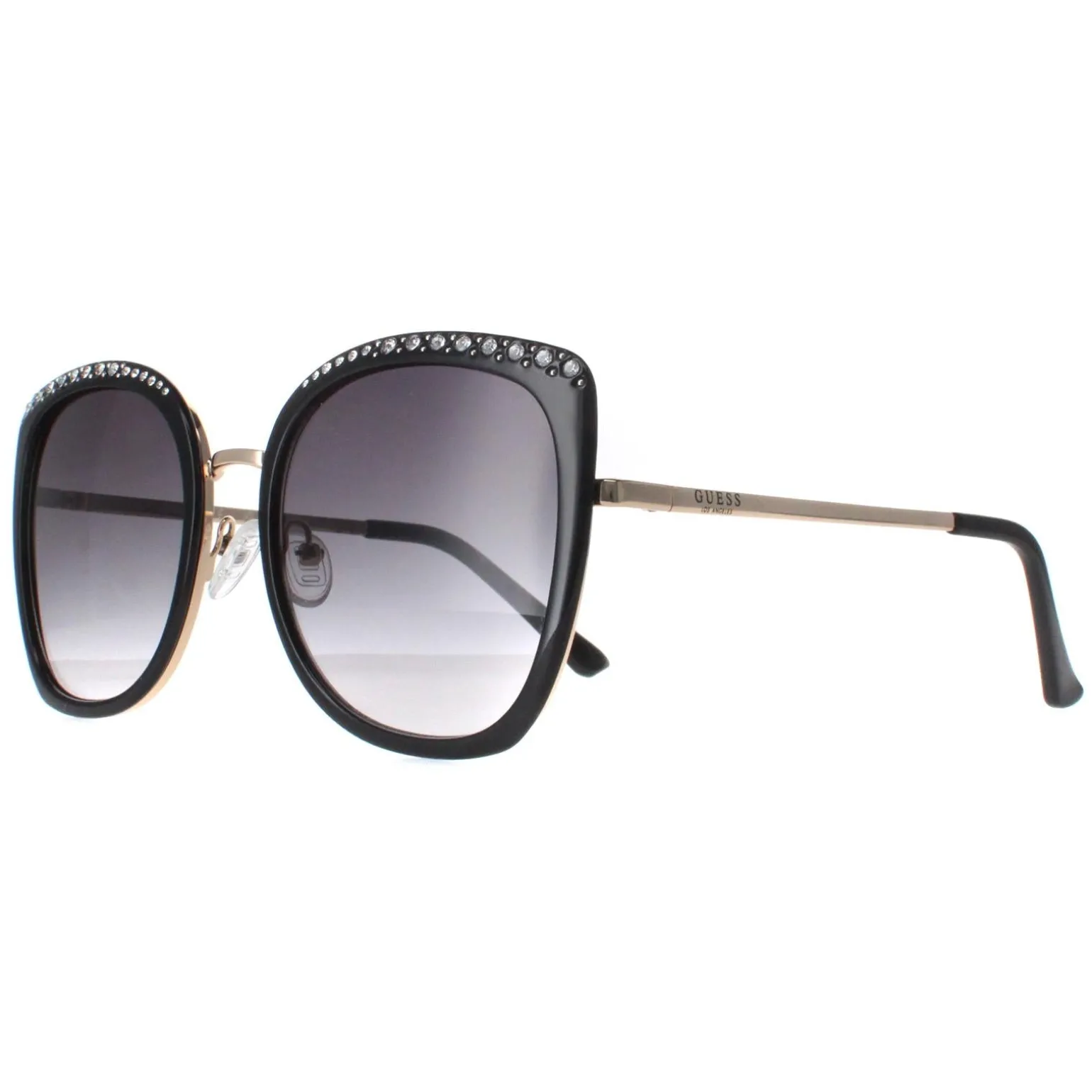 Guess Sunglasses GF0381 01B Shiny Black Smoke Gradient