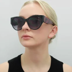 Guess Sunglasses GF6118 01B Shiny Black Smoke Gradient