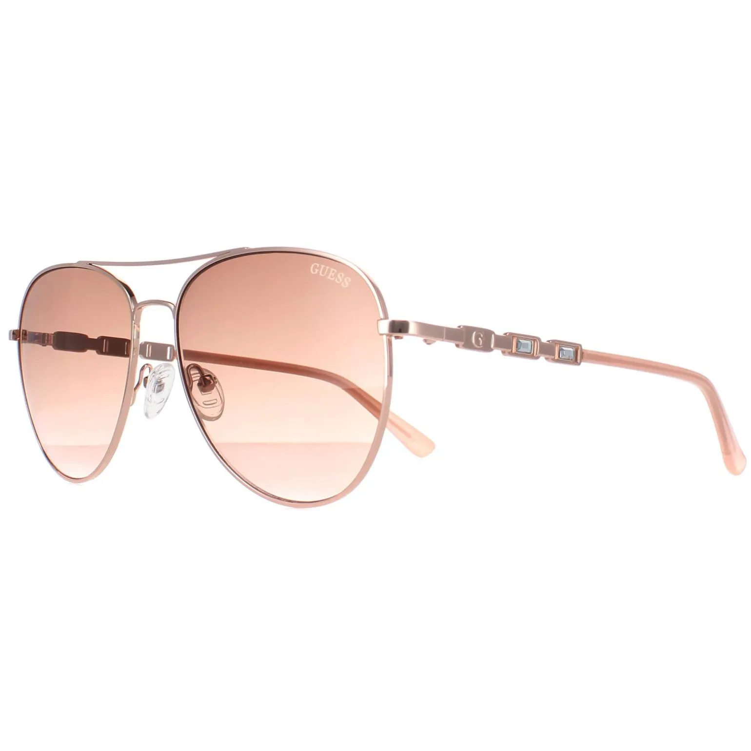 Guess Sunglasses GF6143 28F Shiny Rose Gold Brown Gradient