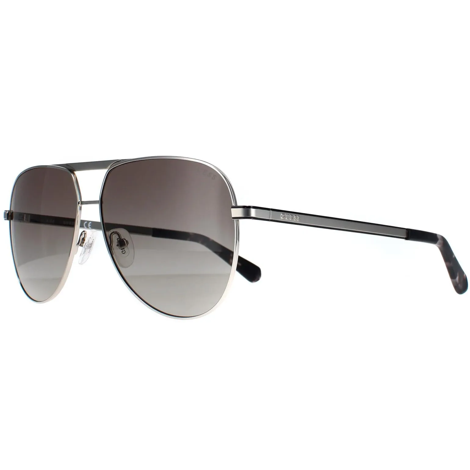 Guess Sunglasses GU00027 10B Shiny Light Nickeltin Smoke Gradient