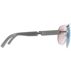 Guess Sunglasses GU7295 06X Shiny Dark Nickeltin Blue Mirror