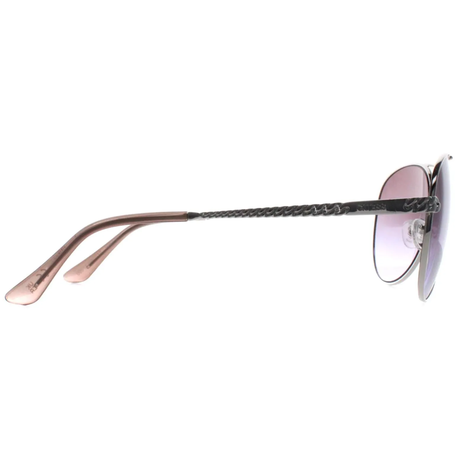 Guess Sunglasses GU7470-S 10Z Shiny Silver With Crystal Stones Violet