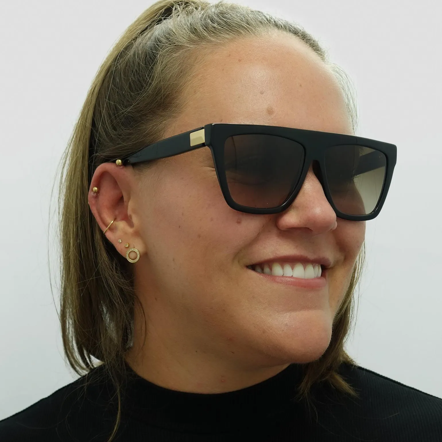 Hugo Boss Sunglasses BOSS 1153/S 807 HA Shiny Black Brown Gradient