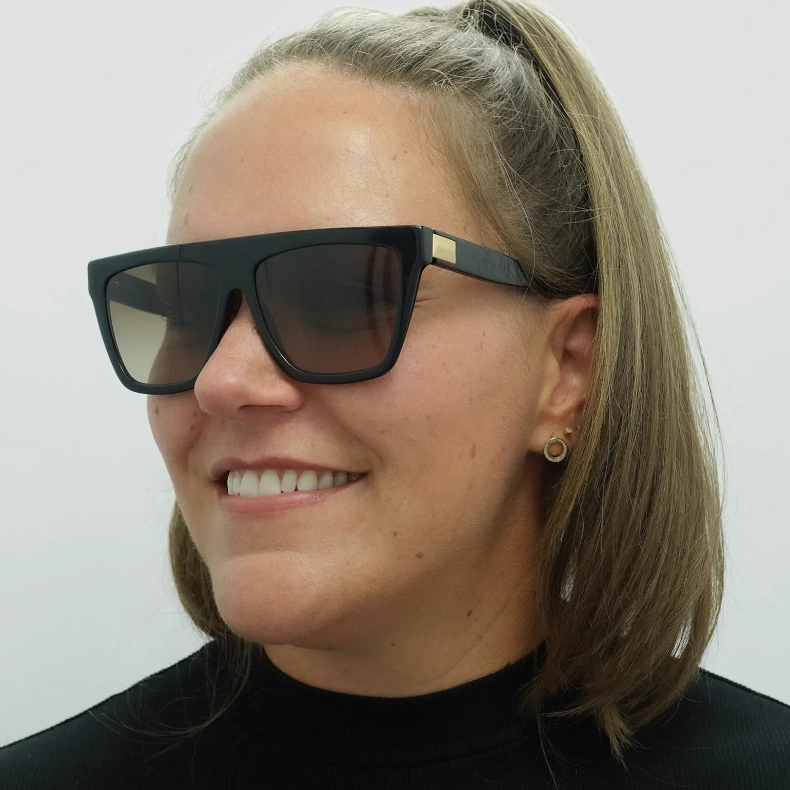 Hugo Boss Sunglasses BOSS 1153/S 807 HA Shiny Black Brown Gradient