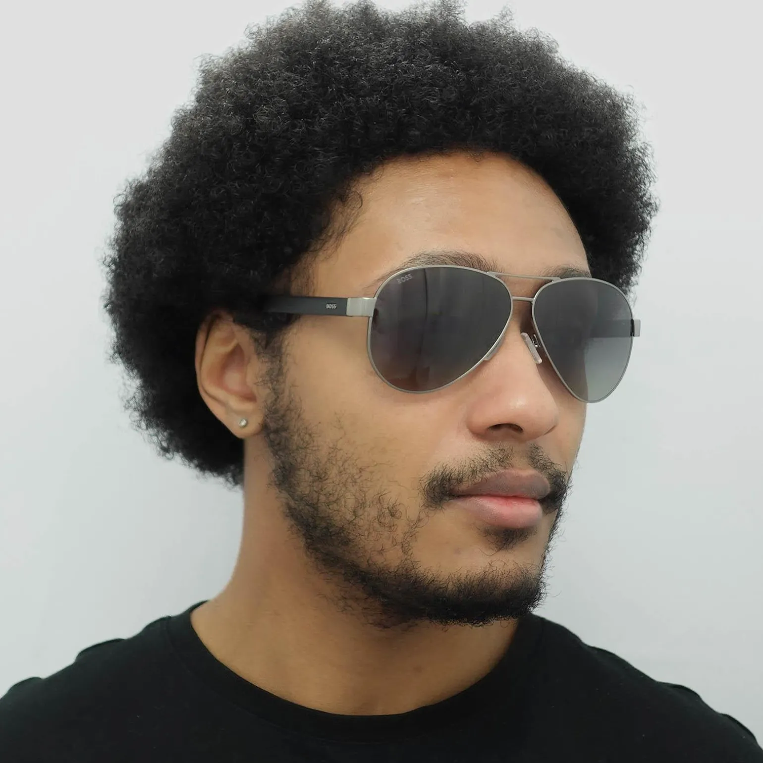 Hugo Boss Sunglasses BOSS 1241/S R80 WJ Matte Dark Ruthenium Grey Grad