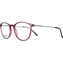 INVU Glasses Frames B4116 C Transparent Burgundy Casis Silver Women