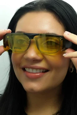 INVU Sunglasses E2700 D Matte Black High Yellow