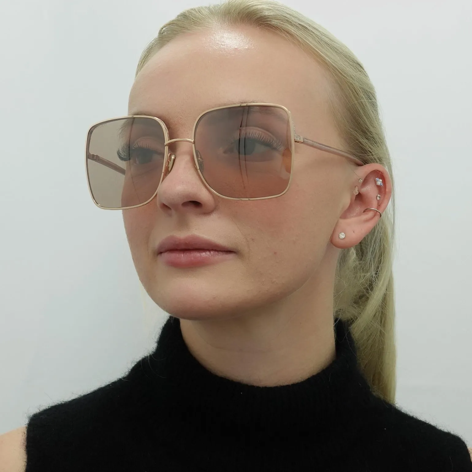 Jimmy Choo Sunglasses ALIANA/S PY3 2S Copper Gold Nude Pink Flash Silv