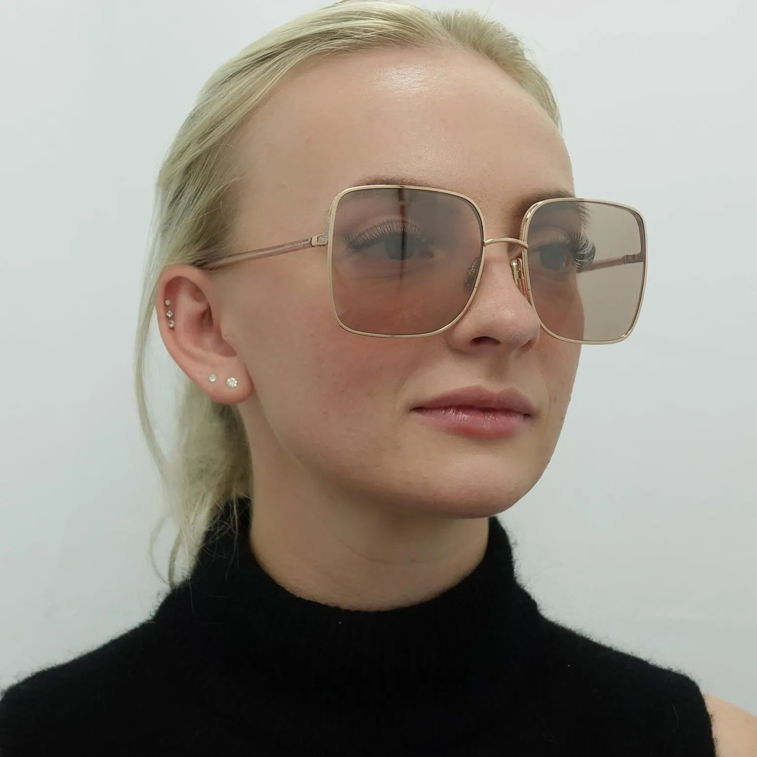 Jimmy Choo Sunglasses ALIANA/S PY3 2S Copper Gold Nude Pink Flash Silv