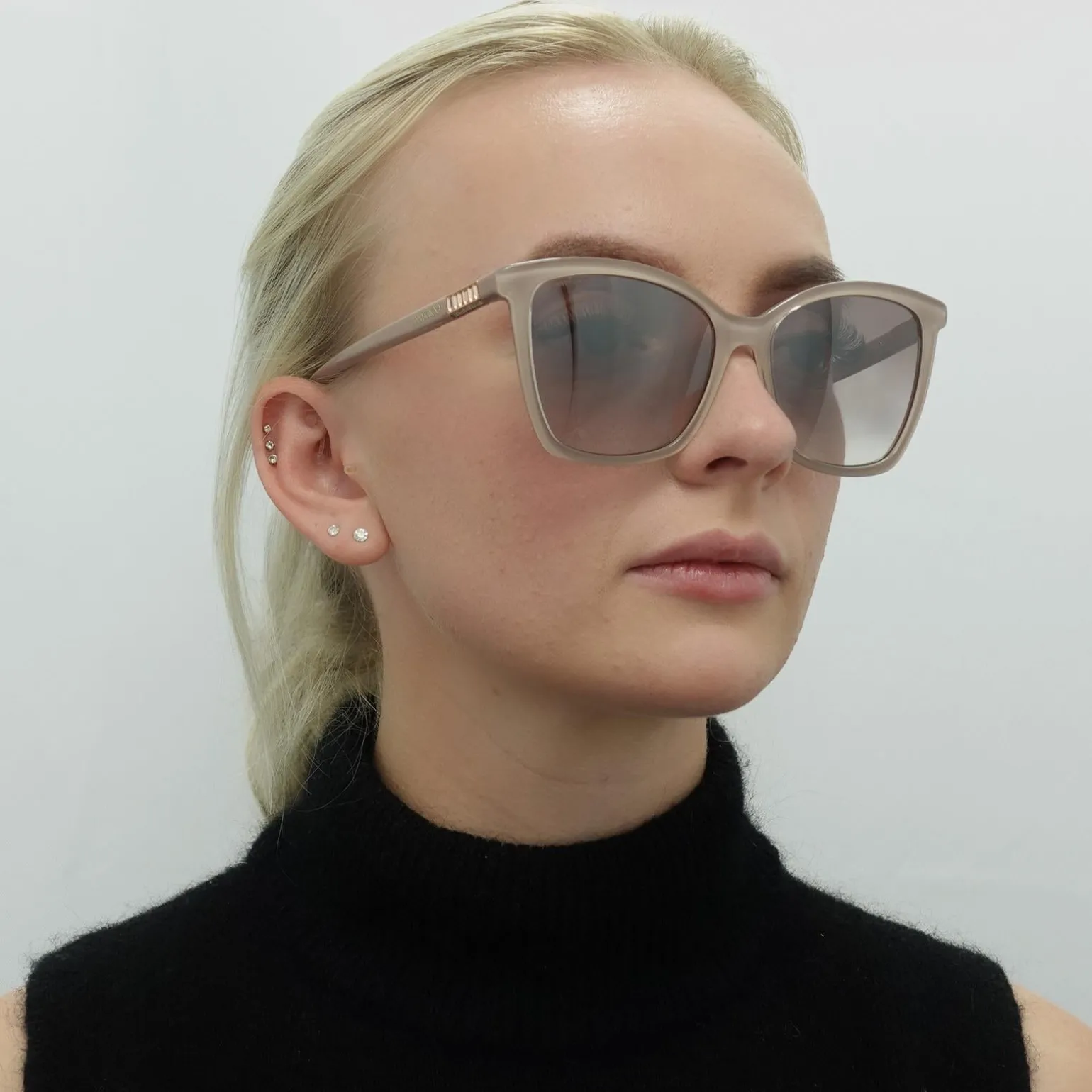 Jimmy Choo Sunglasses ALI/S FWM NQ Nude Brown Silver Mirror