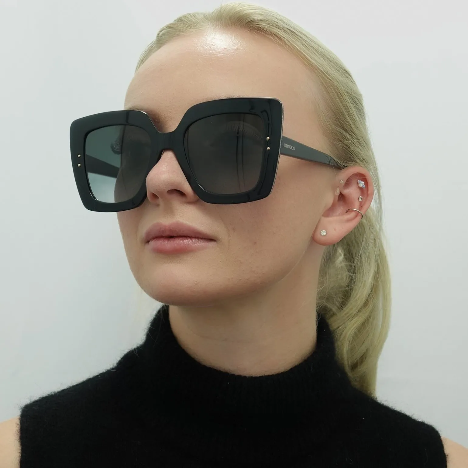 Jimmy Choo Sunglasses AURI/G/S 807 90 Black Dark Grey Gradient