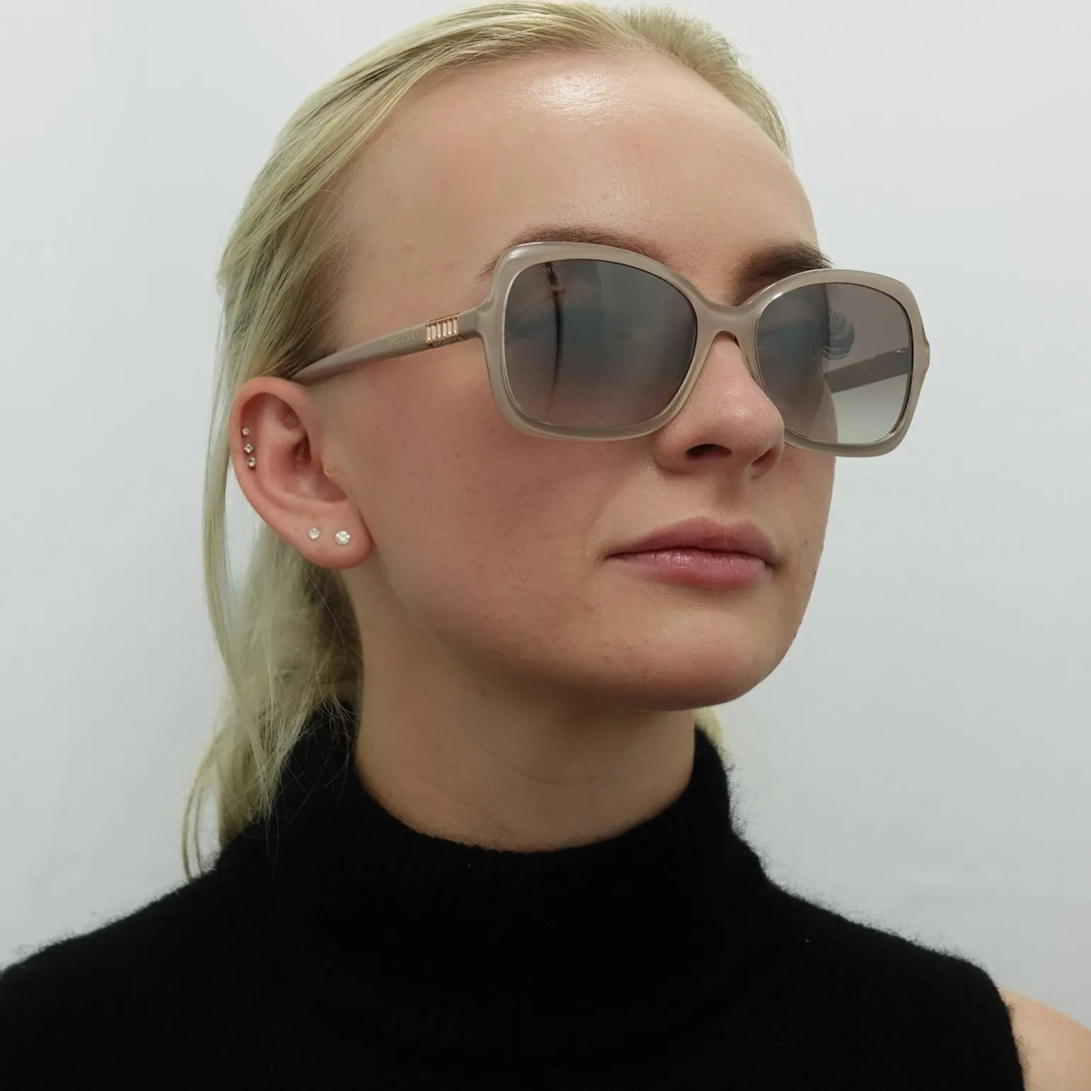 Jimmy Choo Sunglasses BETT/S FWM NQ Nude Brown Silver Mirror
