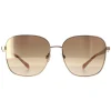 Karen Millen Sunglasses KM7020 410 Shiny Gold Dark Brown Gradient