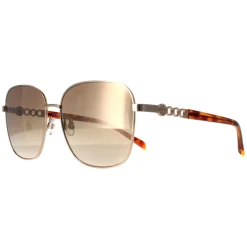 Karen Millen Sunglasses KM7020 410 Shiny Gold Dark Brown Gradient