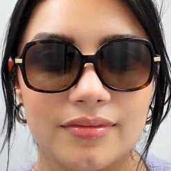 Michael Kors Sunglasses Adrianna II 2024 316011 Black Gold Light Grey