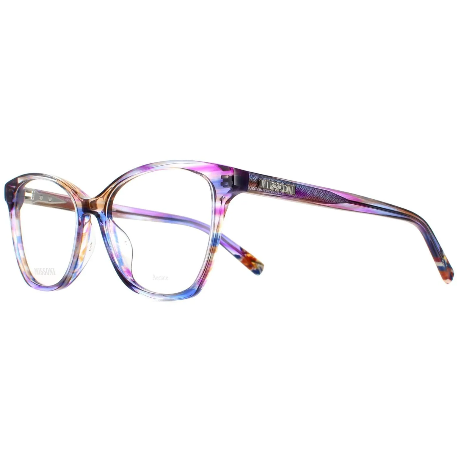 Missoni Glasses Frames MIS 0013 V43 Transparent Striped Purple Women