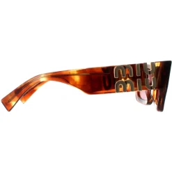 Miu Miu Sunglasses MU09WS 11Q08S Striped Tobacco Dark Violet