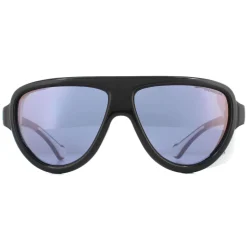 Moncler Sunglasses ML0089 01C Black with White Leather Blue with Viole