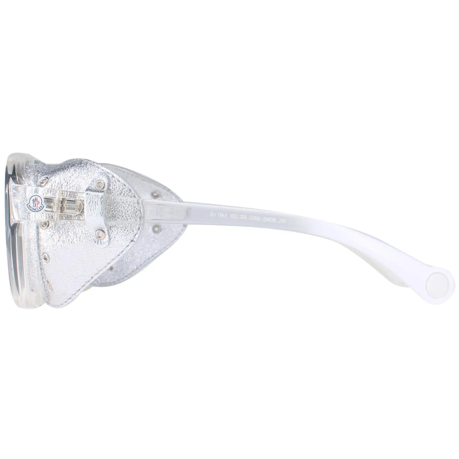 Moncler Sunglasses ML0046 26C Crystal Silver Grey Silver Mirror