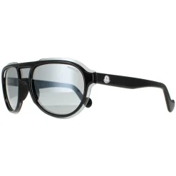 Moncler Sunglasses ML0055 01C Shiny Black Grey Mirror