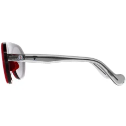 Moncler Sunglasses ML0052 66C Shiny Red and Grey Transparent Grey Mirr