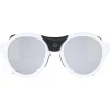 Moncler Sunglasses ML0046 21C White Black Leather Grey Silver Mirror