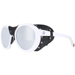 Moncler Sunglasses ML0046 21C White Black Leather Grey Silver Mirror