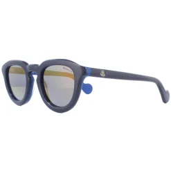 Moncler Sunglasses ML0079 92D Black Blue Polarized Gold Flash