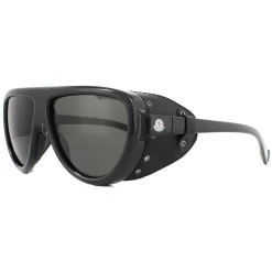Moncler Sunglasses ML0089 01D Shiny Black Smoke Polarized