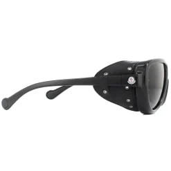Moncler Sunglasses ML0089 01D Shiny Black Smoke Polarized